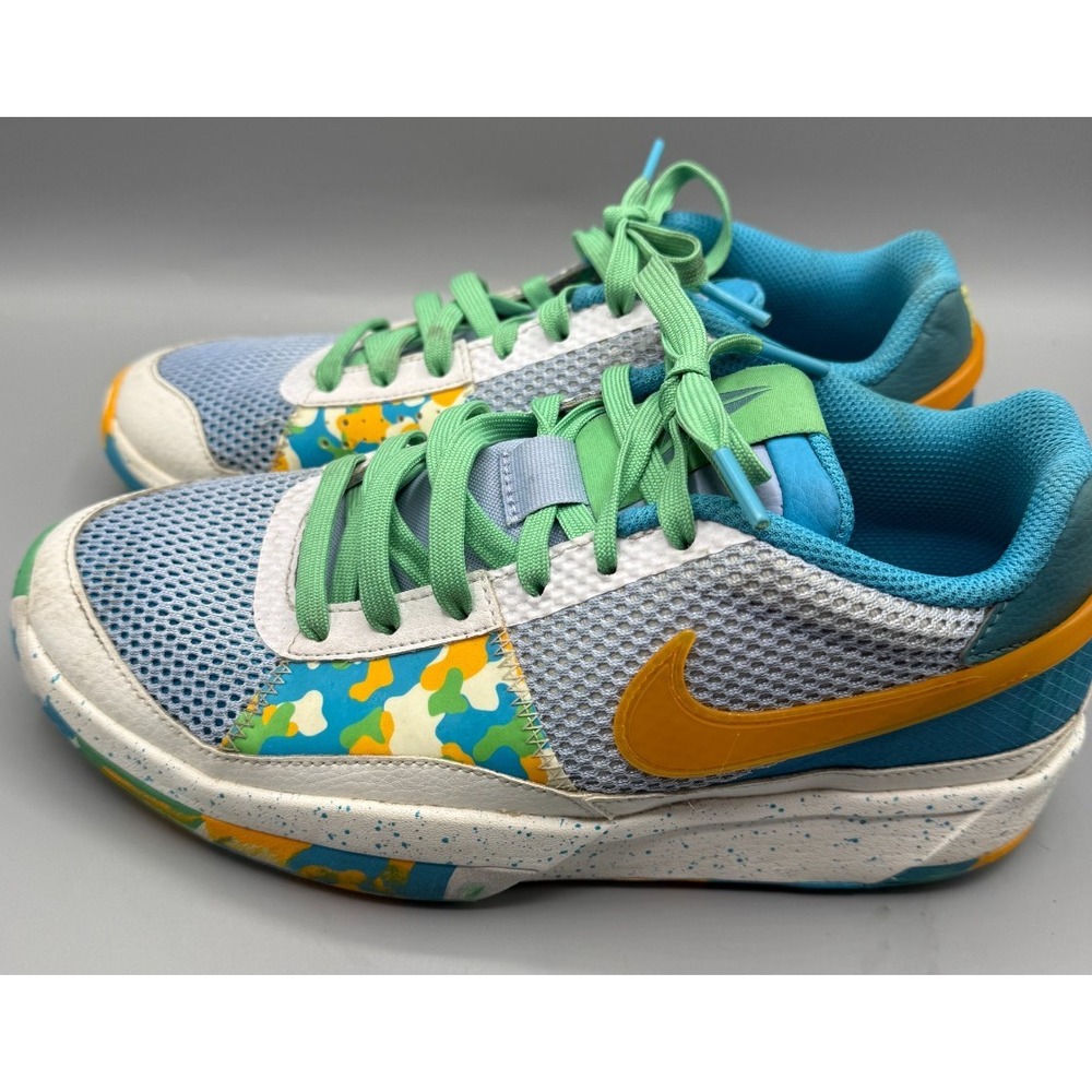 Nike Ja 1 Low Sundial White/Green/Blue/Gold Athletic Shoes Sneakers Size 6.5Y - Picture 4 of 16
